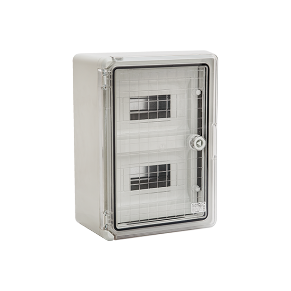 CUTIE DISTRIBUTIE ABS IP65 PP3114 CU USA TRANSPARENTA-24 MODULE