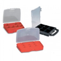 PLASTIC ORGANIZER WITH DIVIDERS 8 SECTIONS RED