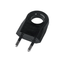 TWO PIN PLUG WITH EXTRACTION RING 6A BLACK
