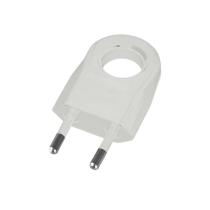 TWO PIN PLUG WITH EXTRACTION RING 6A WHITE